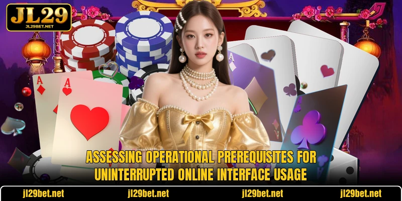 Assessing operational prerequisites for uninterrupted online interface usage