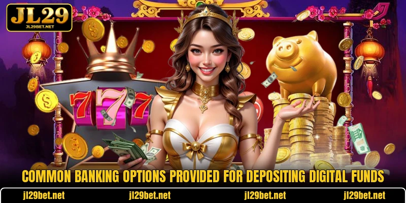 Common banking options provided for depositing digital funds